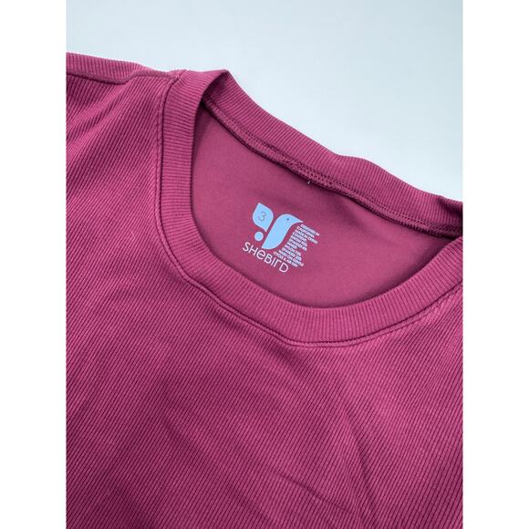 Aspen Long Sleeve Bra Top Small/Medium Dark Cherry - Picture 2 of 6